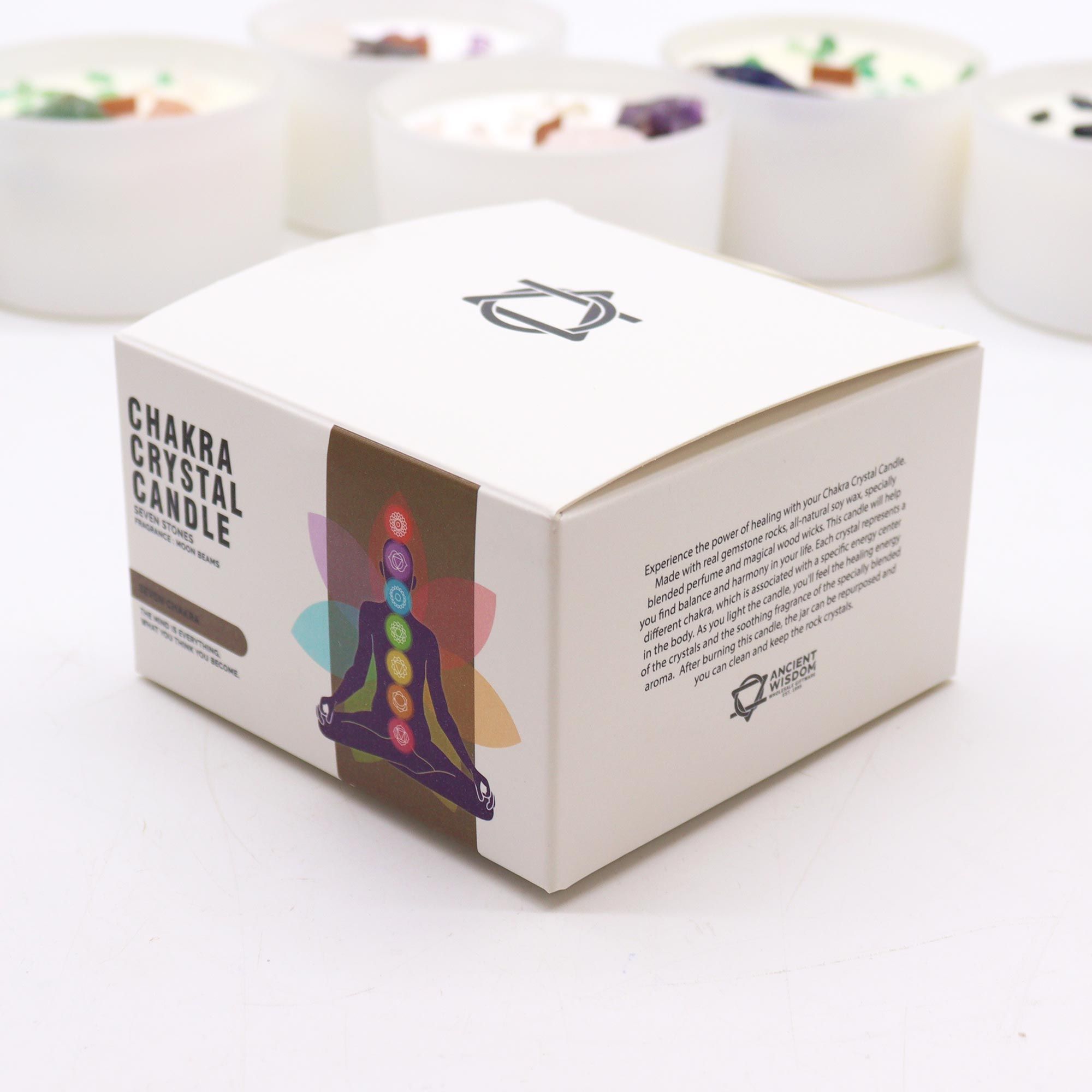 Velas de cristal Siete Chakras caja